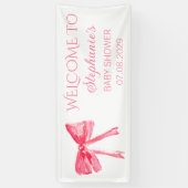 Blush Pink Bow Coquette Babydusche Banner (Vertikal)