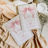 Blush Pink Bow Coquette Girl Babydusche Einladung