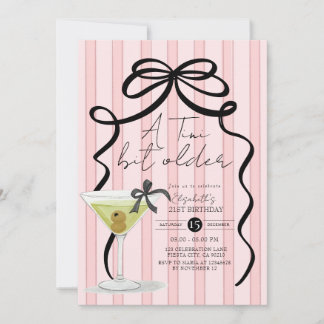 Blush Pink Bow Coquette Olive Martini Geburtstag Einladung