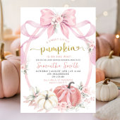 Blush Pink Bow Coquette Pumpkin Girl Babydusche Einladung