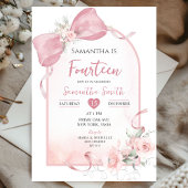 Blush Pink Bow Coquette Ribbon Arch Girl Einladung