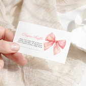 Blush Pink Bow Diaper Raffel Begleitkarte