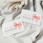 Blush Pink Bow Diaper Raffel Begleitkarte