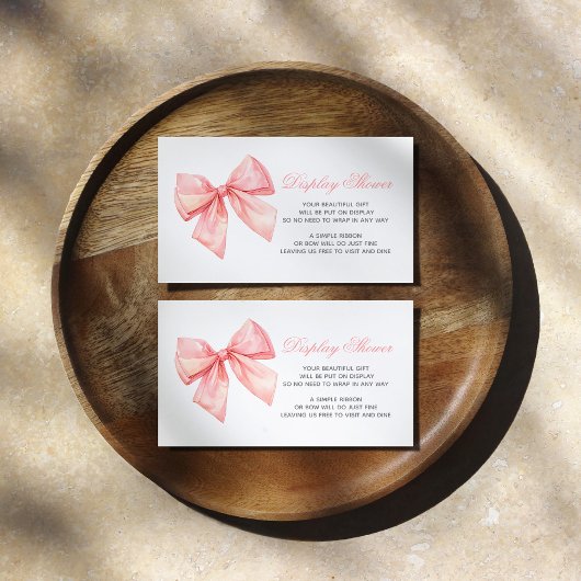 Blush Pink Bow Display Babydusche Aufsteckkarte Begleitkarte