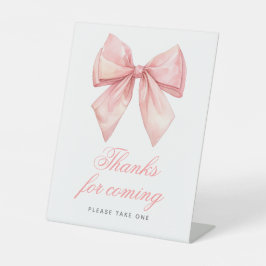 Blush Pink Bow Dusche Danke für die Teilnahme an d Sockelschild