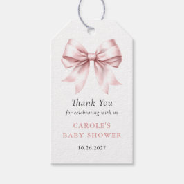 Blush Pink Bow Elegant Girl Baby Dusche Gefallen Geschenkanhänger