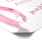 Blush Pink Bow essen Drink und Verheiratet signier Poster (Ecke)