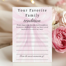 Blush Pink Bow Family Tradition Shower Card
