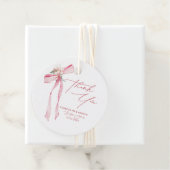 Blush Pink Bow Floral Baby Dusche Vielen Dank Geschenkanhänger (Beispiel)