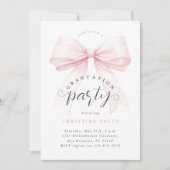 Blush Pink Bow Foto Graduation Party Einladung (Vorderseite)