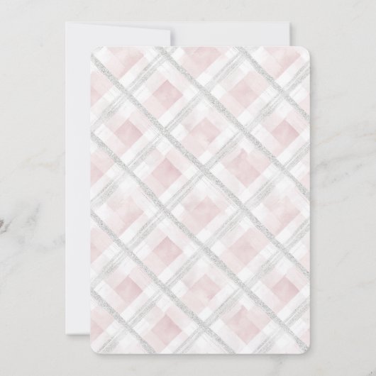 Blush Pink Bow Geschenk Herz Charm Brautparty Einladung (Rückseite)