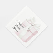 Blush Pink Bow Geschenk Herz Charm Brautparty Serviette (Ecke)
