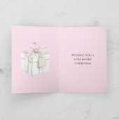 Blush Pink Bow Geschenk Weihnachten Karte (Innenseite)