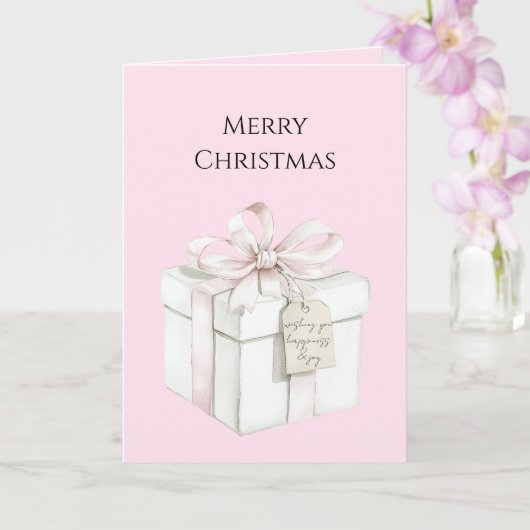 Blush Pink Bow Geschenk Weihnachten Karte (Orchidee)
