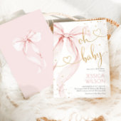 Blush Pink Bow Girl Baby Shower Einladung