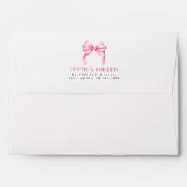 Blush Pink Bow Modern Elegant Return Address