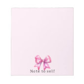 Blush Pink Bow Notizblock (Vorderseite)