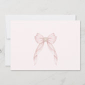 Blush Pink Bow Photo Baptism Thank you Card Einladung (Rückseite)