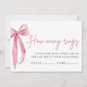 Blush Pink Bow rät, wie viele Rings Spiel Einladung (Vorderseite)