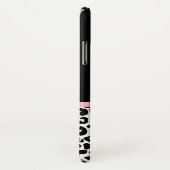 Blush Pink Bow Schwarz-weiß Leopard Druckmuster Case-Mate iPhone Hülle (Hinten/Rechts)