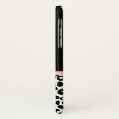 Blush Pink Bow Schwarz-weiß Leopard Druckmuster Case-Mate iPhone Hülle (Hinten/Links)