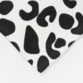Blush Pink Bow Schwarz-weiß Leopard Druckmuster Fleecedecke (Ecke)