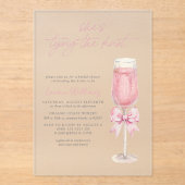 Blush Pink Bow She's Tying the Knot Bridal Shower Acryleinladungen (Vorderseite)