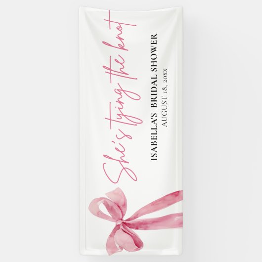 Blush Pink Bow Sie bindet das Brautparty des Knote Banner (Vertikal)