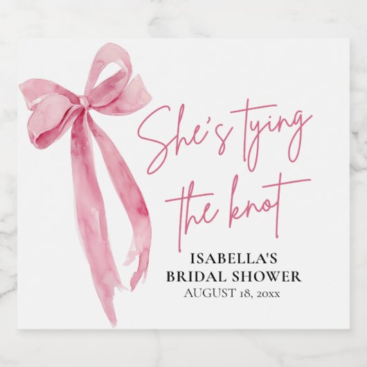 Blush Pink Bow Sie bindet das Brautparty des Knote Bierflaschenetikett (Einzelnes Label)