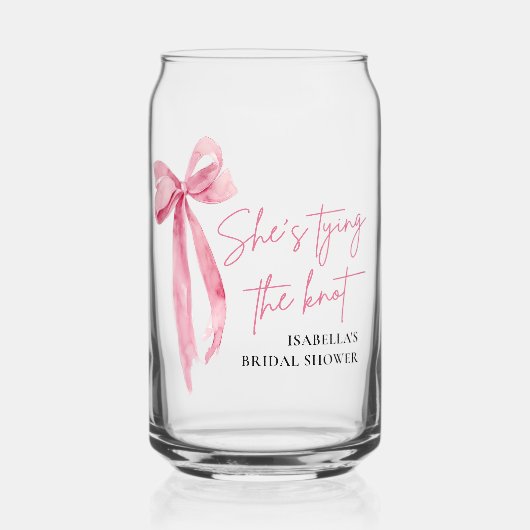 Blush Pink Bow Sie bindet das Brautparty des Knote Dosenglas (Vorderseite)