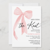 Blush Pink Bow Sie bindet das Brautparty des Knote Einladung (Vorderseite)
