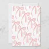 Blush Pink Bow Sie bindet das Brautparty des Knote Einladung (Rückseite)