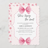 Blush Pink Bow Sie bindet das Brautparty des Knote Einladung (Vorne/Hinten)