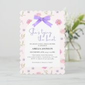 Blush Pink Bow Sie bindet das Brautparty des Knote Einladung (Stehend Vorderseite)