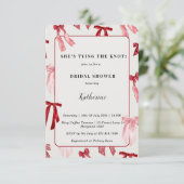 Blush Pink Bow Sie bindet das Brautparty des Knote Einladung (Stehend Vorderseite)