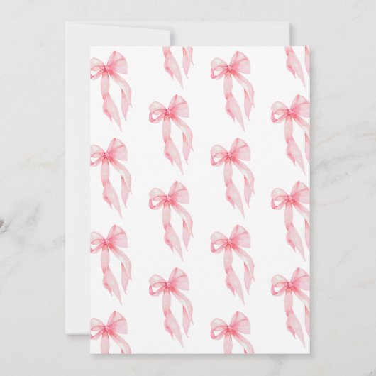 Blush Pink Bow Sie bindet das Brautparty des Knote Einladung (Rückseite)