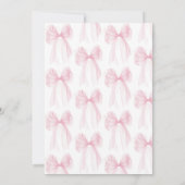 Blush Pink Bow Sie bindet das Brautparty des Knote Einladung (Rückseite)