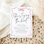 Blush Pink Bow Sie bindet das Brautparty des Knote Einladung
