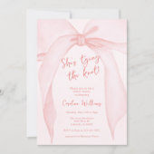 Blush Pink Bow Sie bindet das Brautparty des Knote Einladung (Vorderseite)