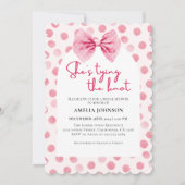 Blush Pink Bow Sie bindet das Brautparty des Knote Einladung (Vorderseite)