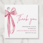 Blush Pink Bow Sie bindet das Brautparty des Knote Geschenkanhänger (Vorderseite)