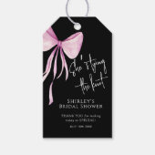 Blush Pink Bow Sie bindet das Brautparty des Knote Geschenkanhänger (Vorderseite)