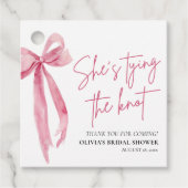 Blush Pink Bow Sie bindet das Brautparty des Knote Geschenkanhänger (Vorderseite)