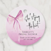 Blush Pink Bow Sie bindet das Brautparty des Knote Geschenkanhänger (Vorderseite)