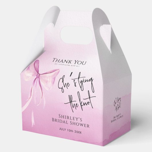 Blush Pink Bow Sie bindet das Brautparty des Knote Geschenkschachtel (Vorderseite)