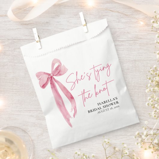 Blush Pink Bow Sie bindet das Brautparty des Knote Geschenktütchen (Ausgeschnitten)