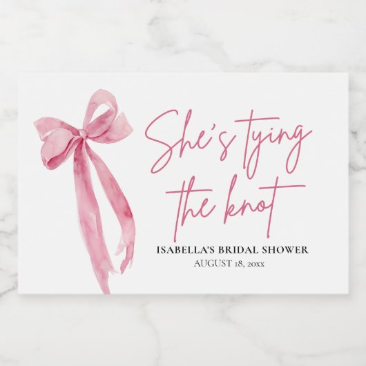Blush Pink Bow Sie bindet das Brautparty des Knote Lebensmitteletikett (Einzelnes Label)