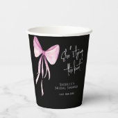 Blush Pink Bow Sie bindet das Brautparty des Knote Pappbecher (Rückseite)