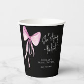 Blush Pink Bow Sie bindet das Brautparty des Knote Pappbecher (Vorderseite)