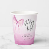 Blush Pink Bow Sie bindet das Brautparty des Knote Pappbecher (Vorderseite)